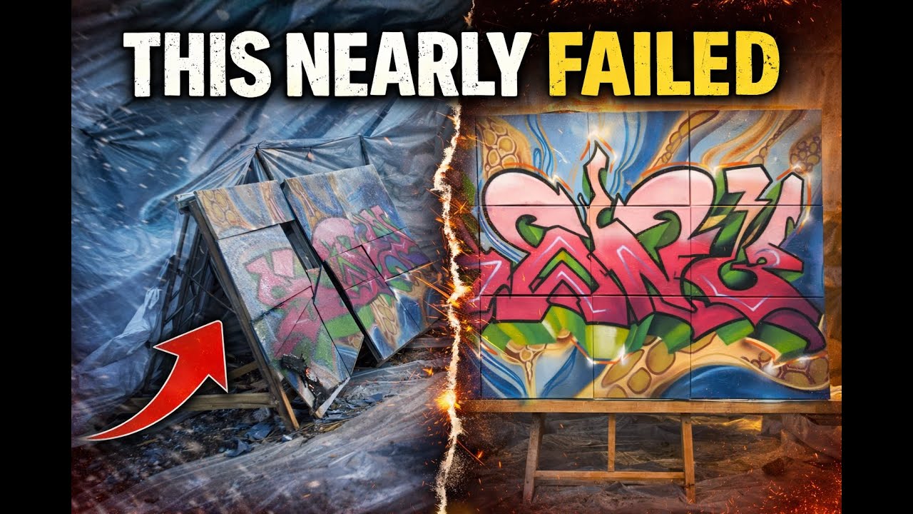 Graffiti Artist Creates Giant Artwork | 12 Canvas Challenge
