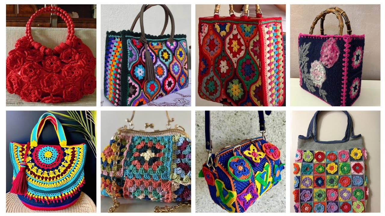 #1 unique stylish crochet hand bags designs/latest attractive crochet purse designs