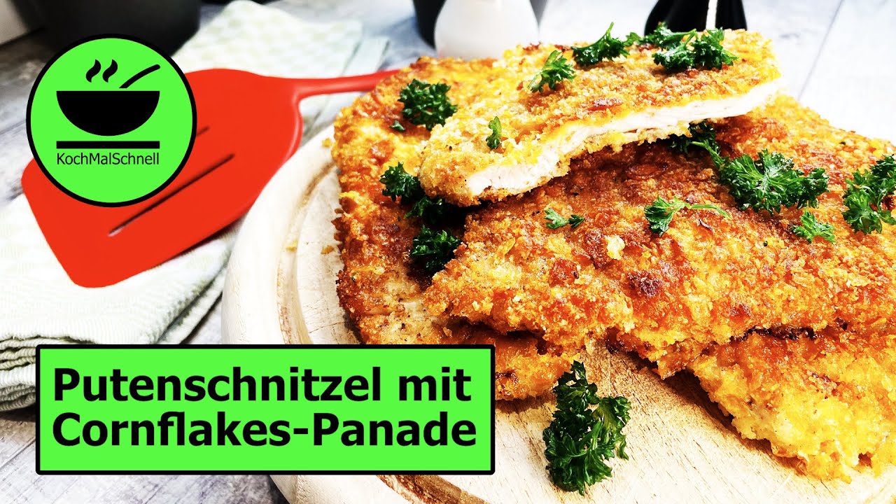 Super crunchy Cornflakes-Panade beim Putenschnitzel von KochMalSchnell