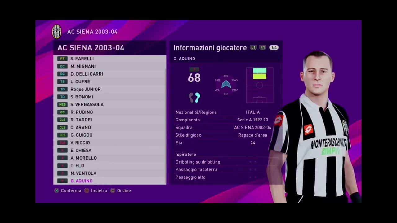 Ac Siena 2003-04 pes 20”Paypal Requested “