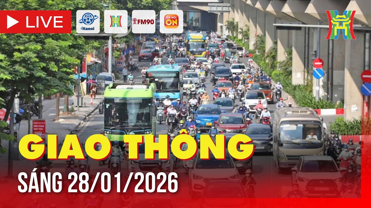 🔴 Trực tiếp FM90-Hà Nội cao điểm sáng ngày 28/01/2026 | Trực tiếp camera giao thông Hà Nội sáng