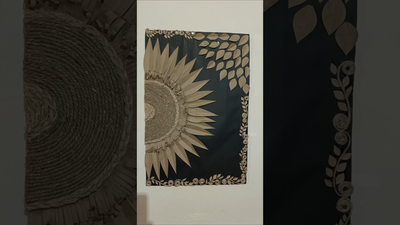 ✨DIY Aesthetic Wall Art from Waste Paper | Easy Home Decor | Recycle Craft #youtubeshorts #shorts