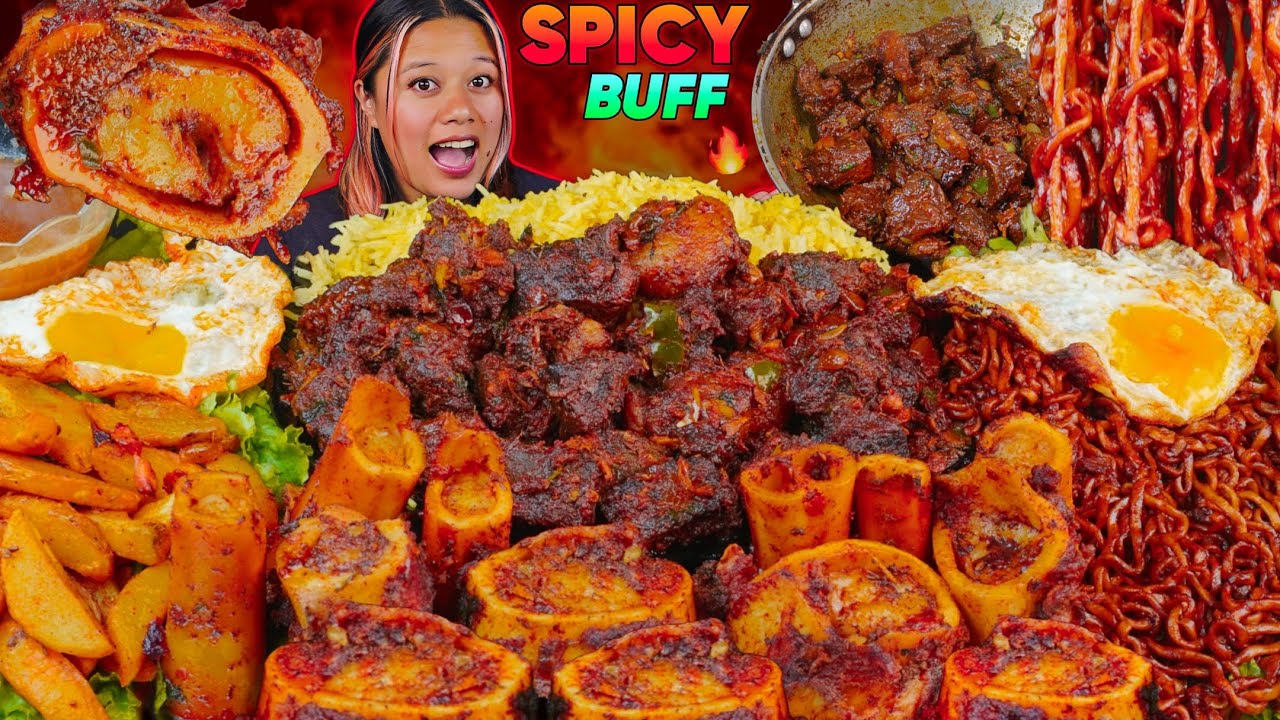 BUFF CURRY RECIPE + MUKBANG|| EATING BUFF BONE MARROW WITH SPICY HUFF CURRY 🔥