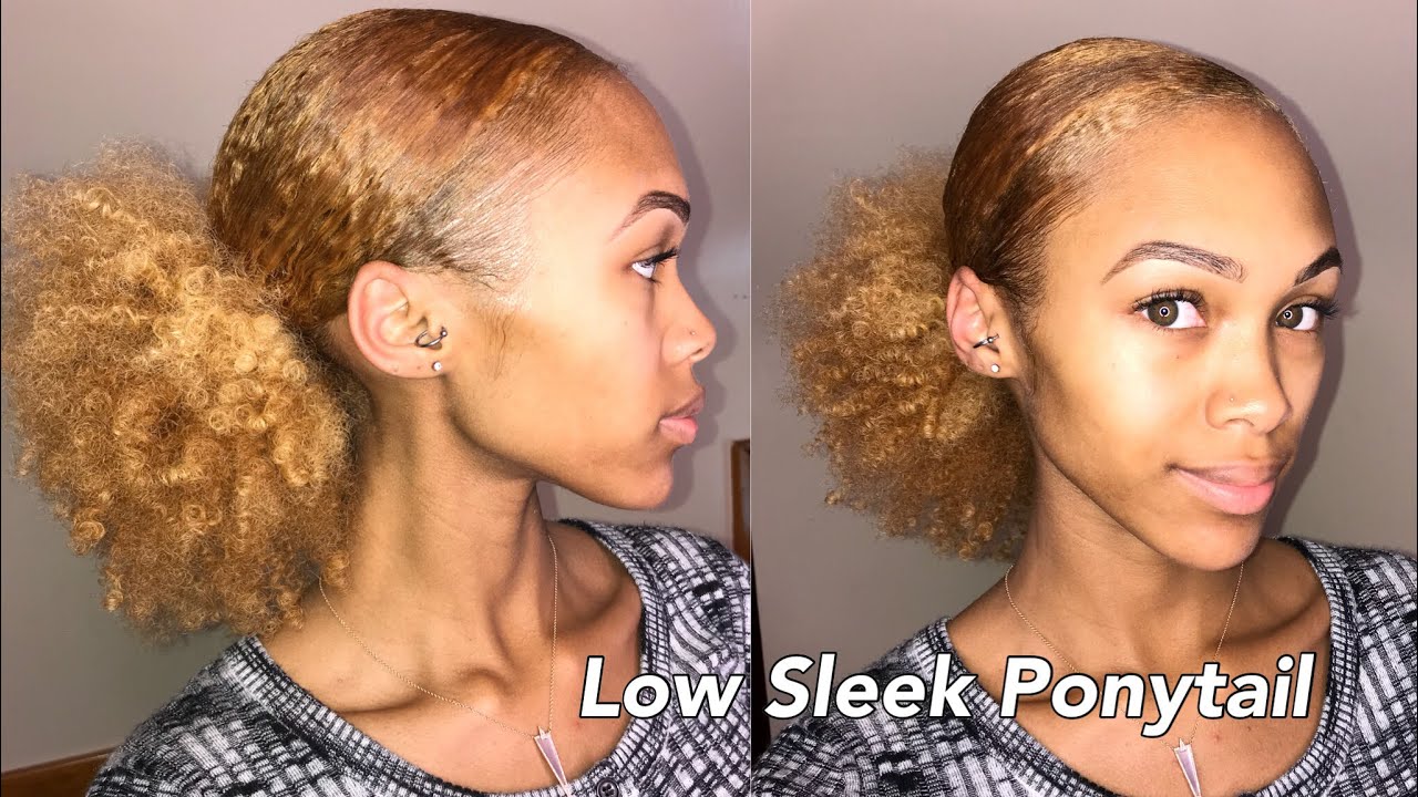 Low Sleek Ponytail/Puff on Thick Curly Hair