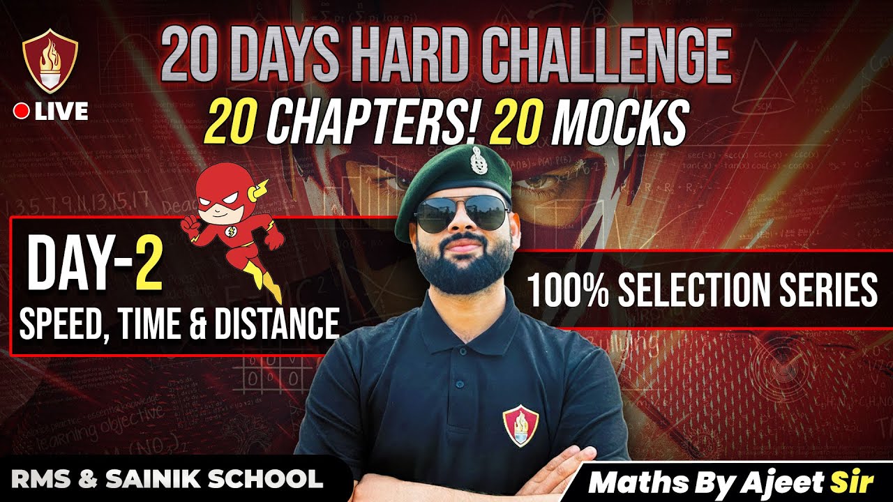 Math Class 6 Sainik Coaching | RMS & AISSEE School | Speed Time & Distance | Mock Questions