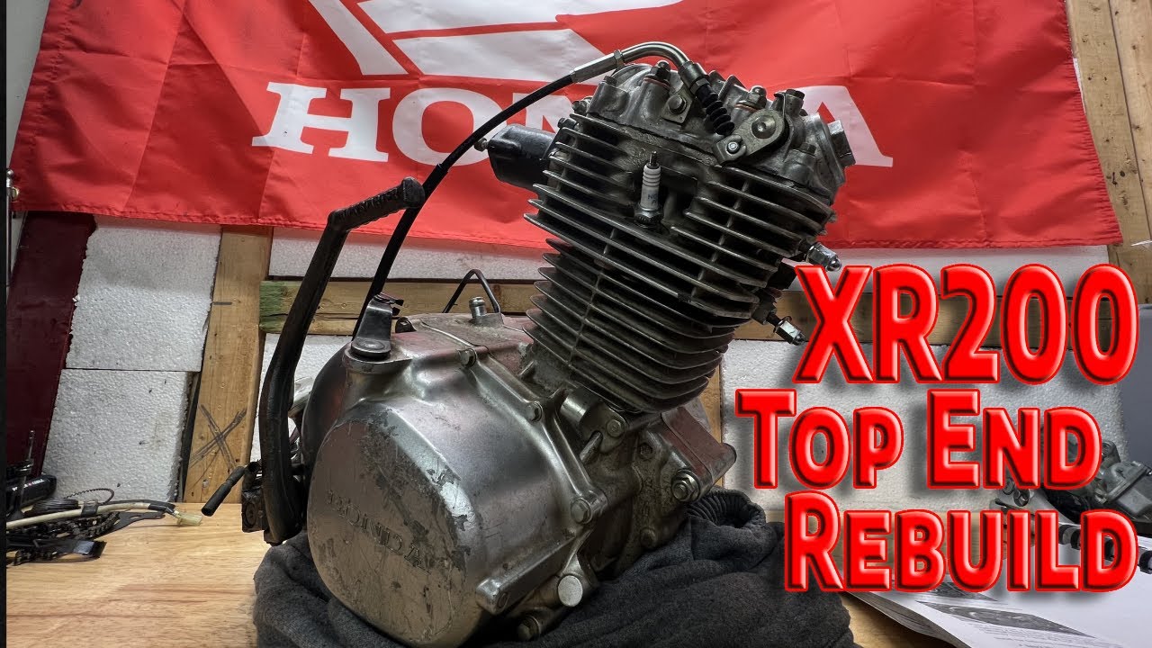 XR200 top end rebuild: honing cylinder, lapping valves, new rings, cam chain and assembly