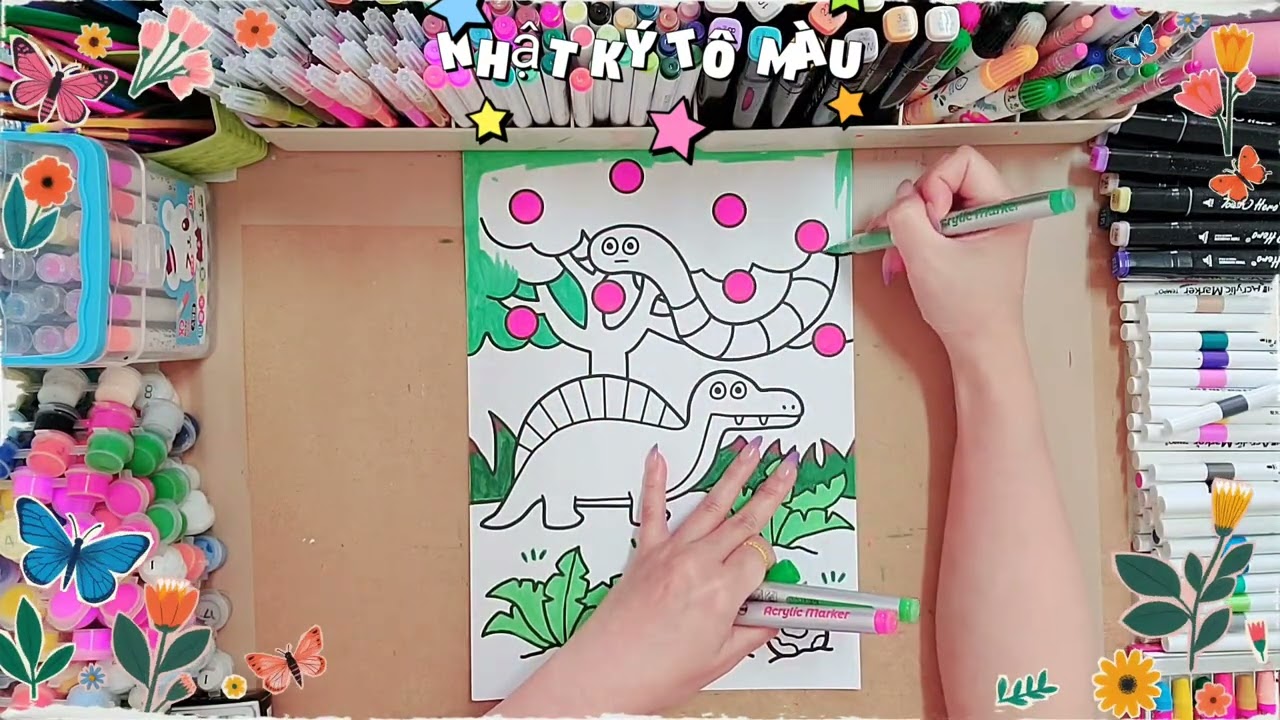 #恐龍 #nhâtkytômau #art #着色 #สมุดระบายสี #coloringbook #塗り絵 #칠하기책 #diy #painting #sticker #Krabs