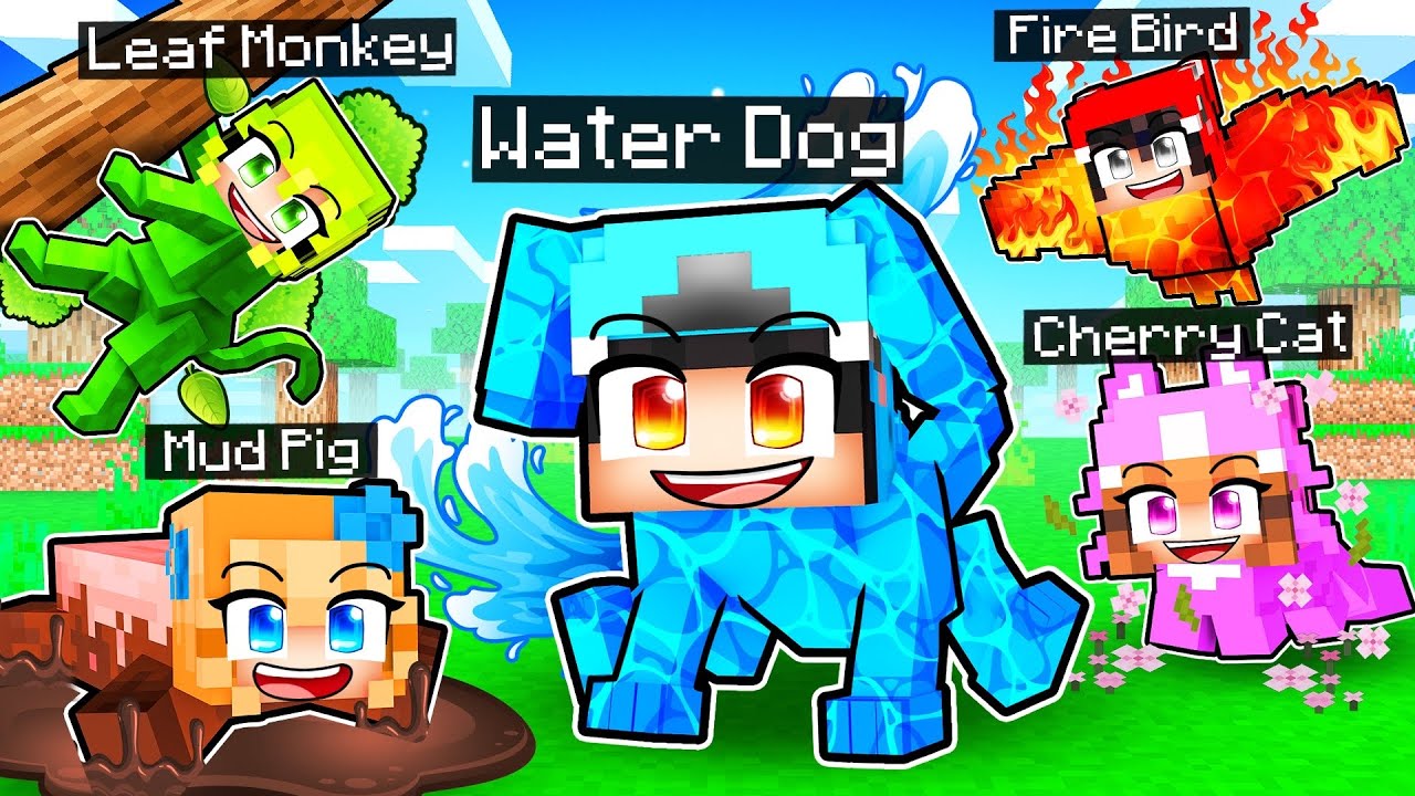 10 Friends on One Elemental Pet Block in Minecraft!