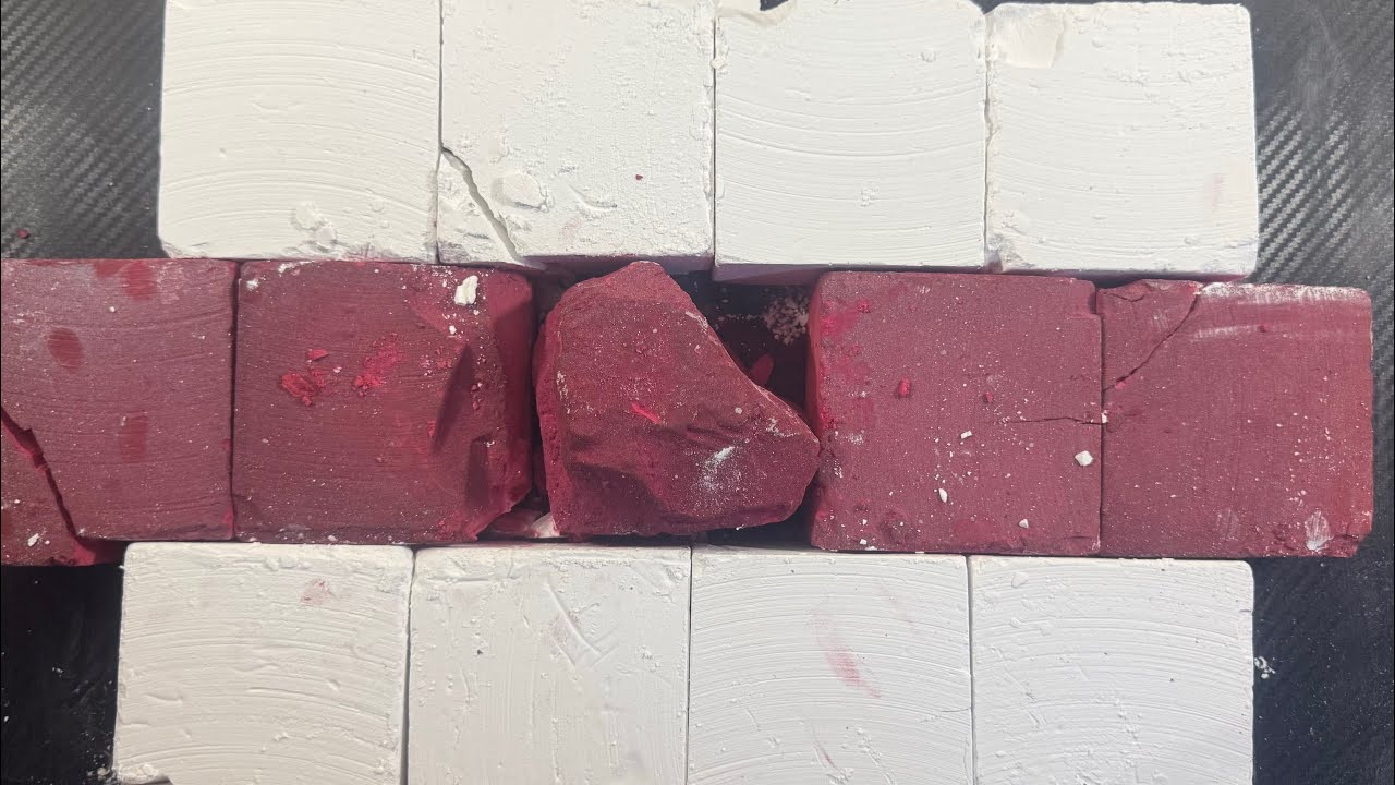 Dyed Red & Plain FCC w JUMBO | Oddly Satisfying | Gym Chalk ASMR | Sleep Aid 