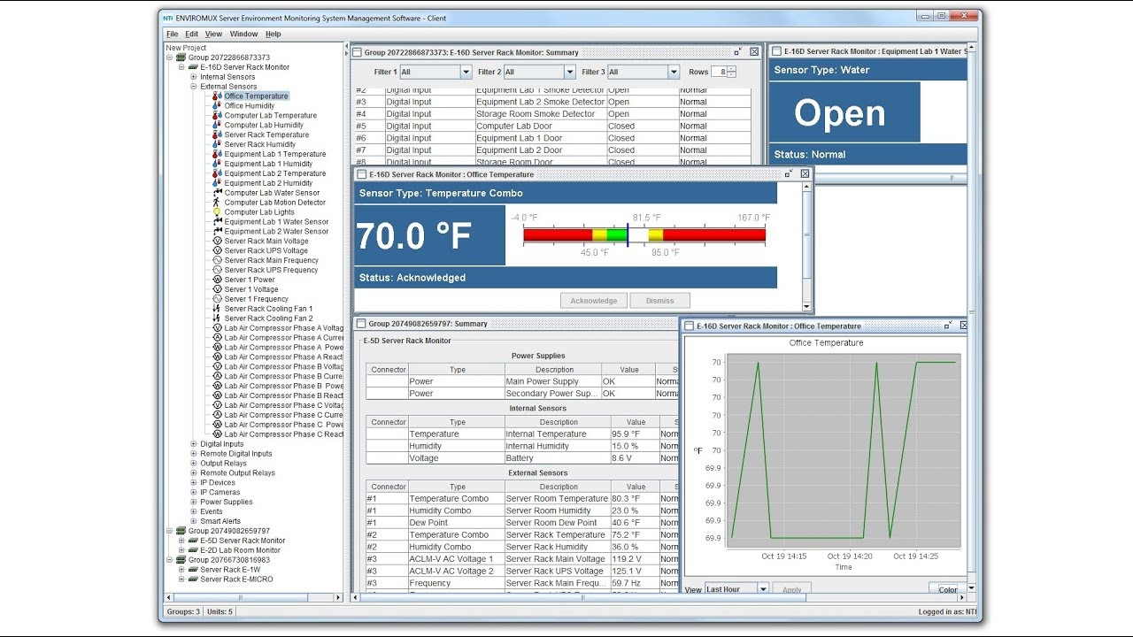NTI ENVIROMUX® E-MNG Enterprise Environment Monitoring System Management Software