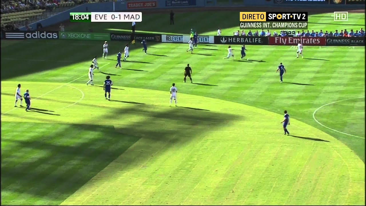 Everton vs Real Madrid 1 half full match Guiness Cup HD 04/08/2013
