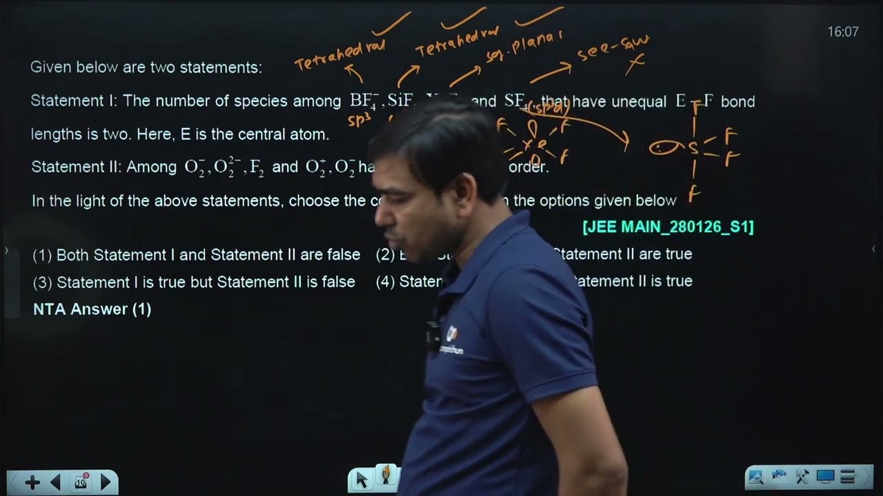 Given below are two statements:  28-JAN-2026 shift-1 JEE MAIN PYQ