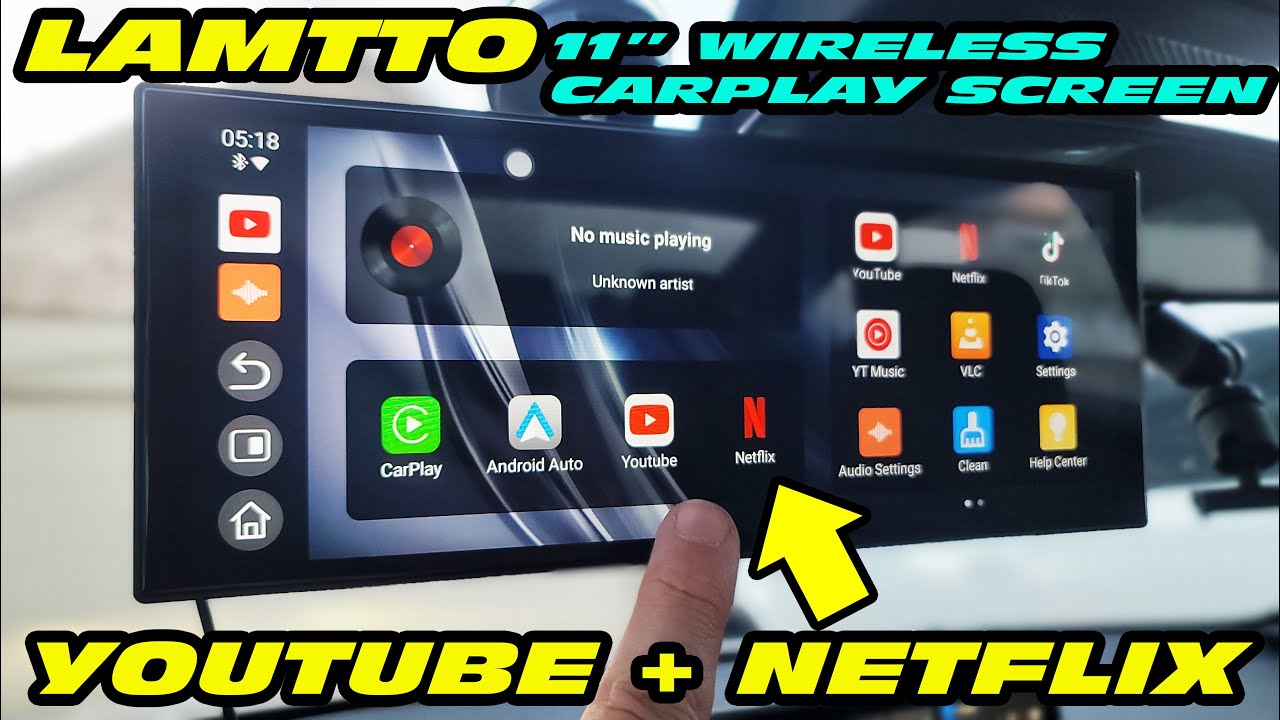 Усовершенствованный 11-дюймовый экран LAMTTO с поддержкой беспроводного CarPlay и Android Auto, п...