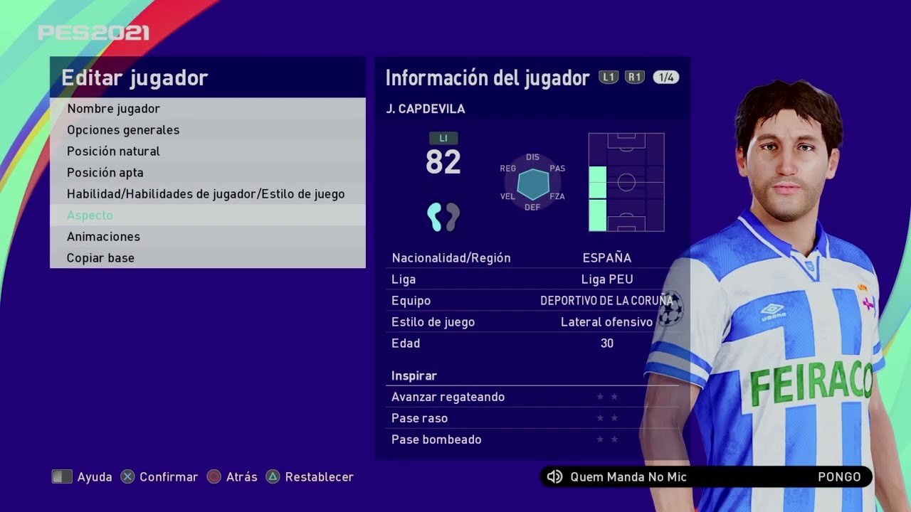Joan Capdevila Méndez - PES Clasico (Face, Body& Stats)