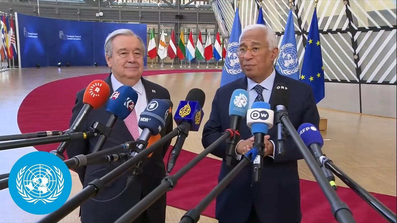 EU&rsquo;s Key Role in Global Stability - UN Chief & President of the European Council - Press Stakeout