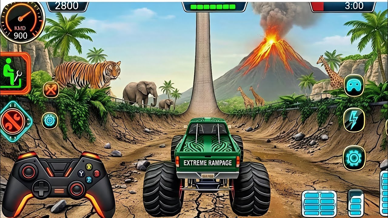 Monster Truck Mega Ramp Extreme Racing - Impossible GT Car Stunts Driving - Gadi game - Android Game