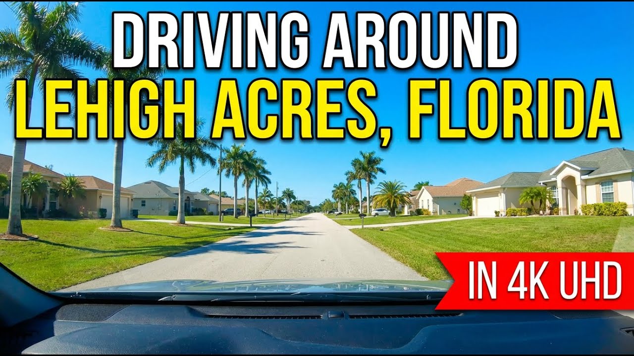 Driving around Neighborhoods of Lehigh Acres, Florida in 4K