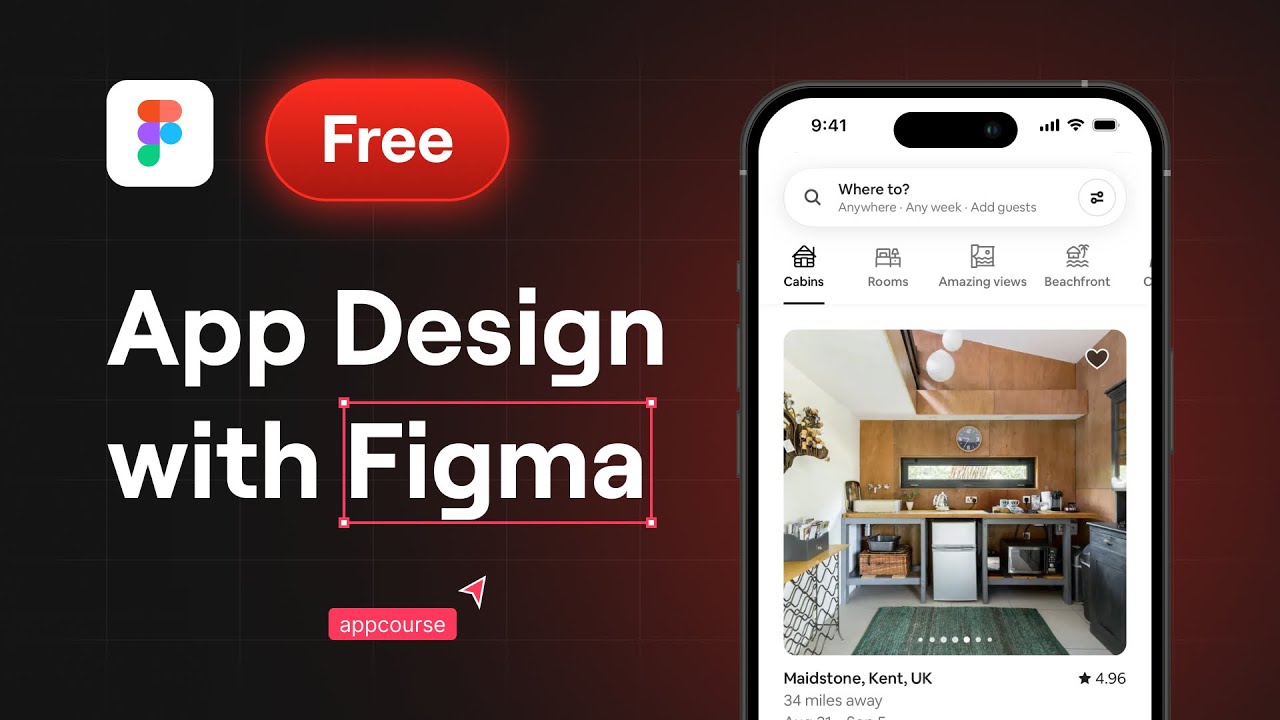 Mobile App Design in Figma - Tutorial (+ free file 🎁) - Airbnb App UI