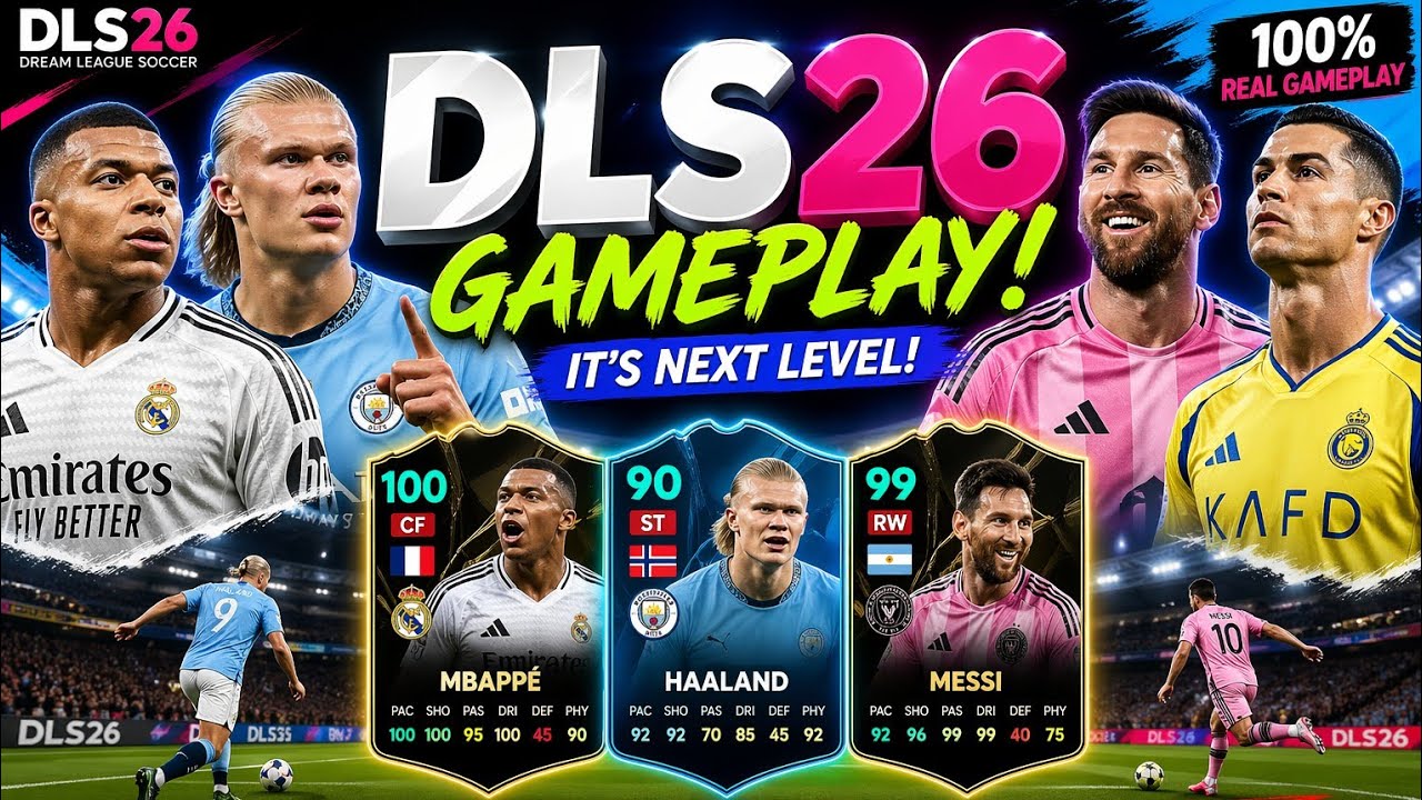 DLS 26 Gameplay 🔥 Mbapp&eacute; vs Haaland vs Messi (INSANE Match!)