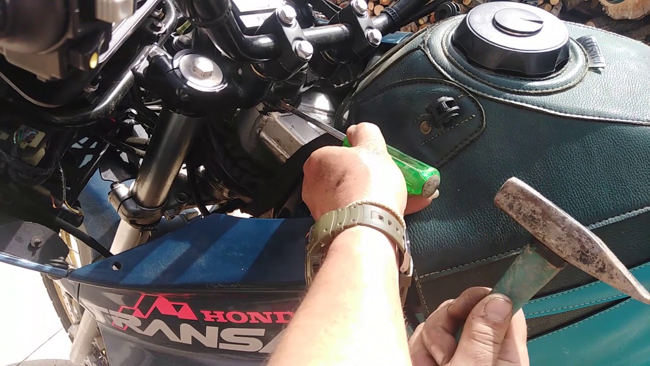 How To Check And Adjust honda transalp 400 or 600 Steering Head Bearings