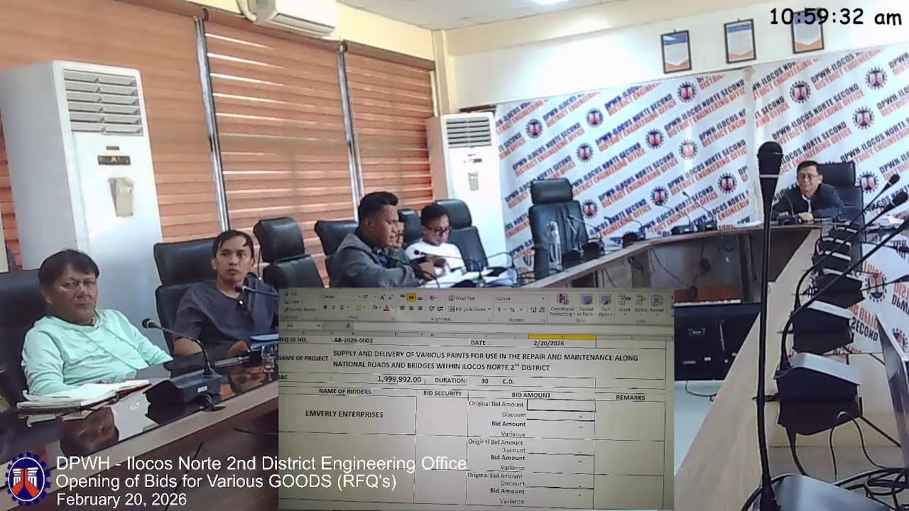 Opening of Bids for Goods (RFQ) February 20, 2026