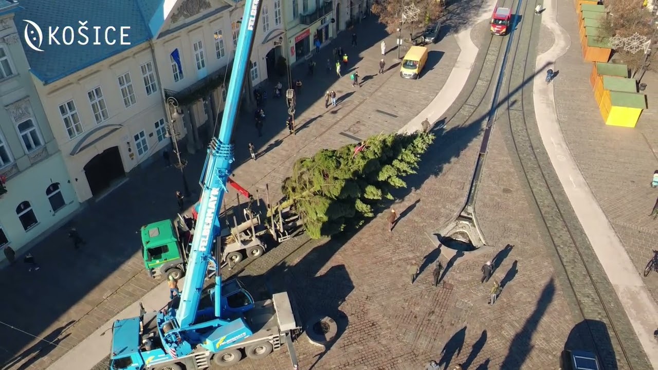 Hlavnú ulicu už zdobí vianočná jedľa