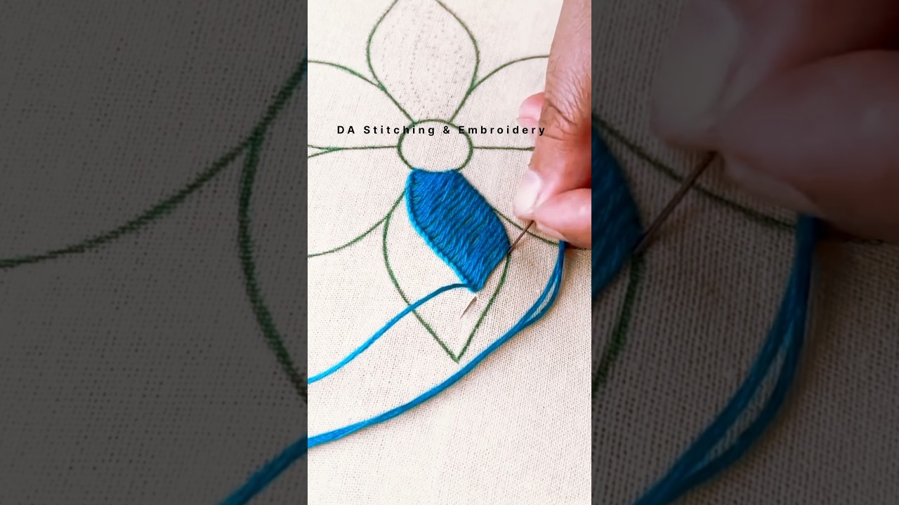 Easy hand embroidery tutorial #shorts #trending #stitch #embroidery #ytshorts #leafstitch
