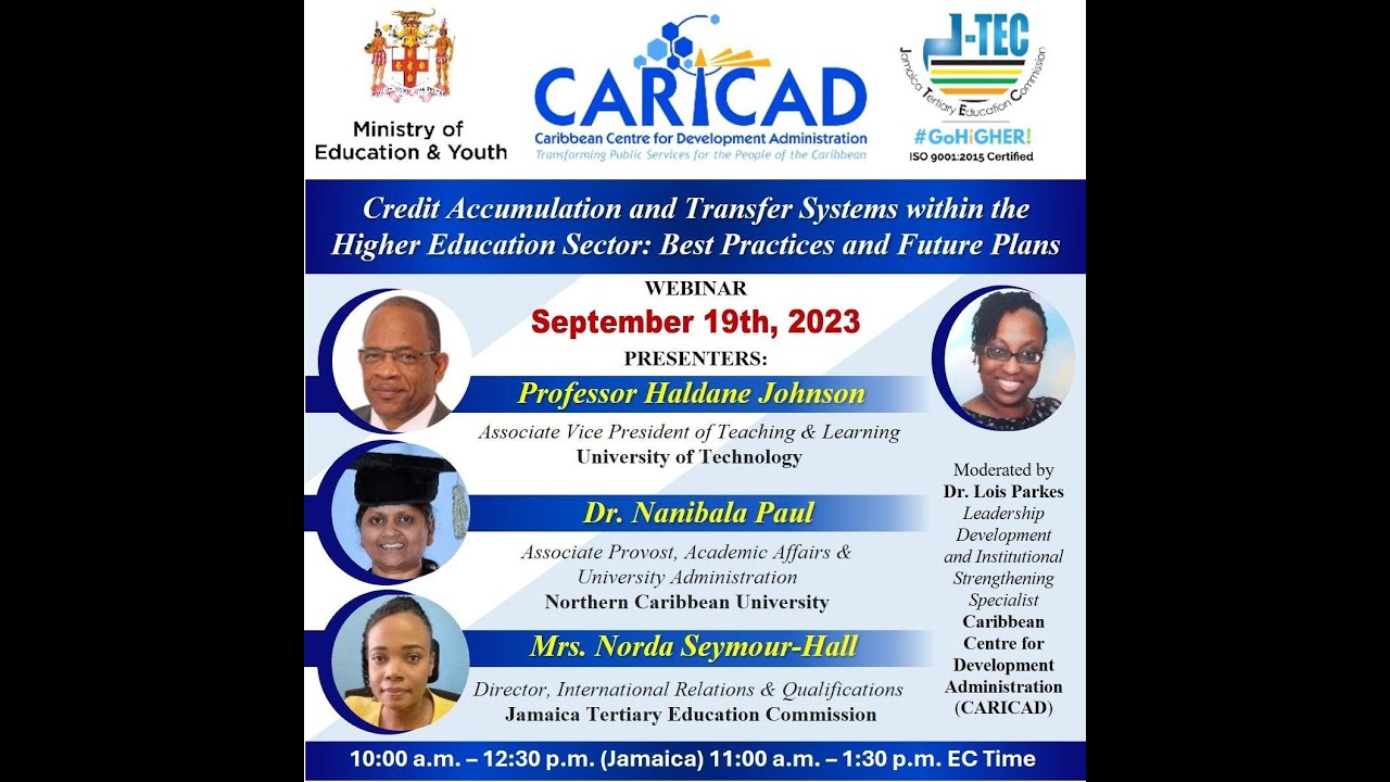 JTEC Webinar: Credit Accumulation and Transfer Systems within the Higher Education Sector.