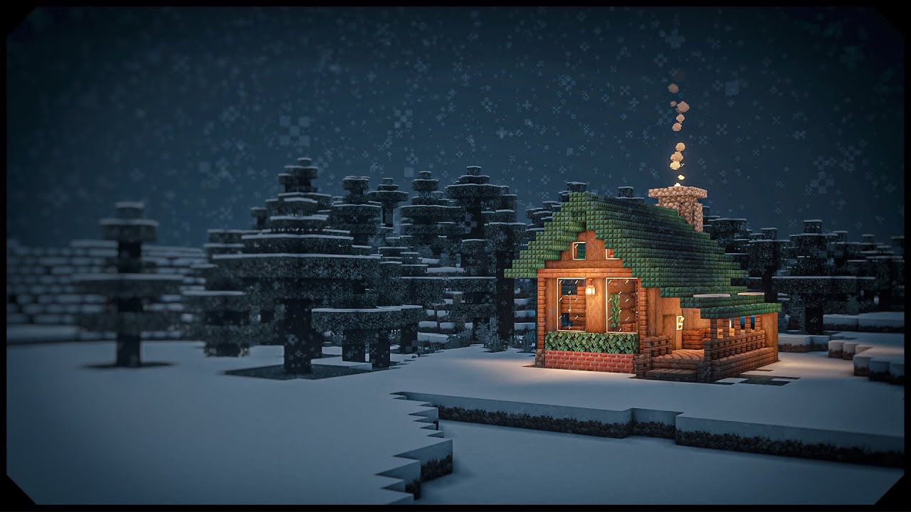 Minecraft: Snowy Log Cabin [Tutorial]