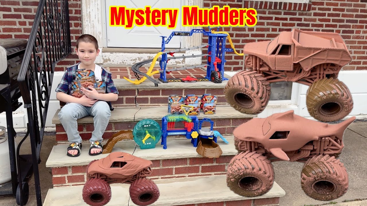 MONSTER JAM MYSTERY MUDDERS  #earthshaker #megalodon #ironman