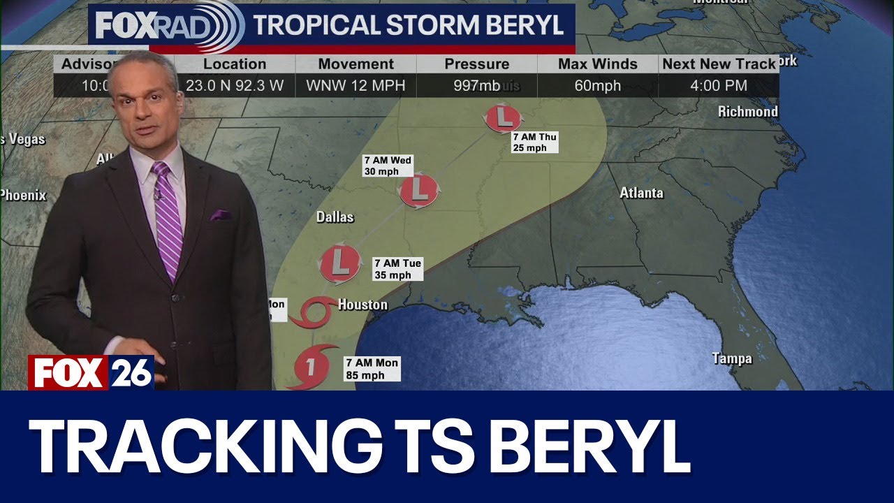 Tropical Storm Beryl latest update: Path; Texas, Houston impacts