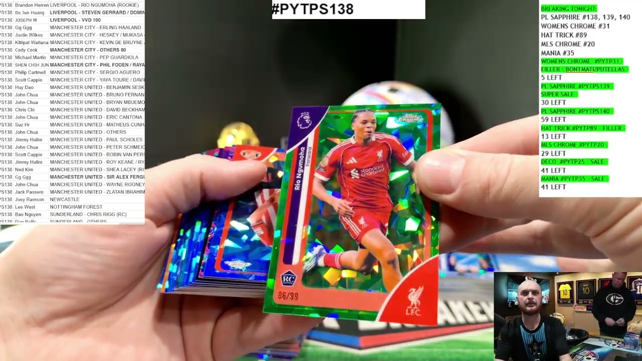 2026 TOPPS CHROME PREMIER LEAGUE SAPPHIRE EPLS26 SOCCER 10 BOX, PYTP CASE BREAK #PYTPS138
