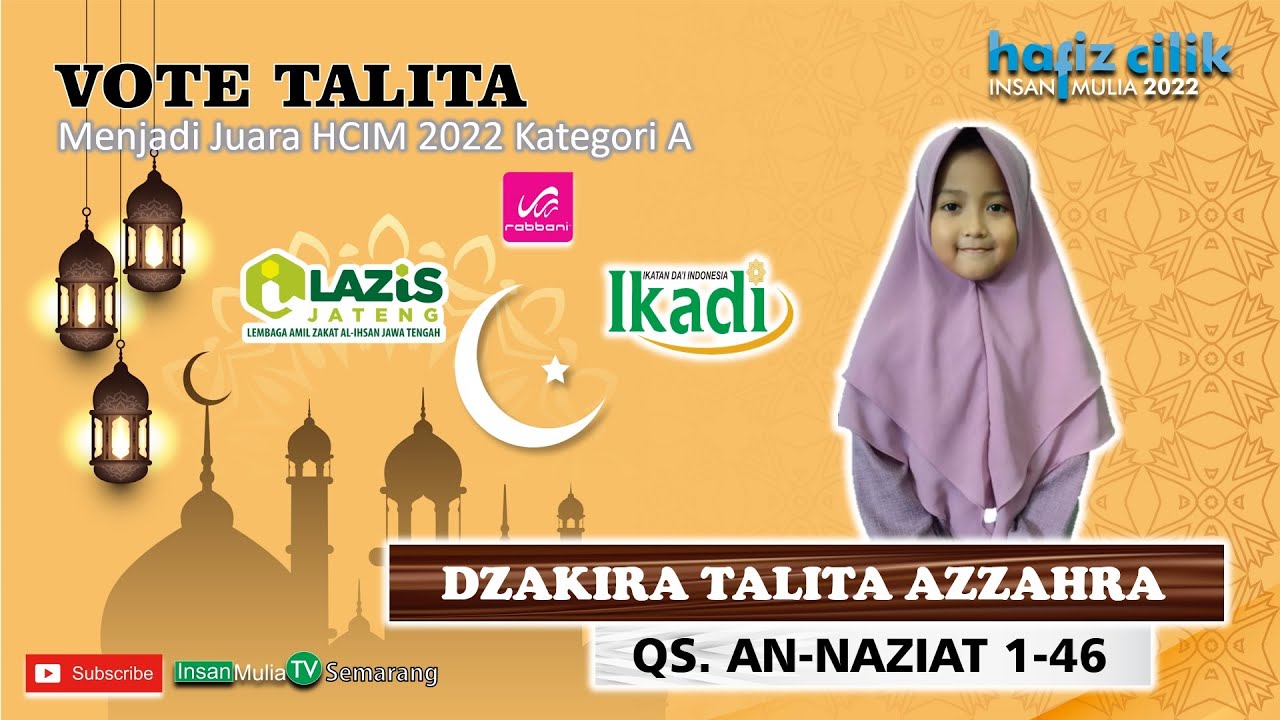 DZAKIRA TALITA AZZAHRA (40) // SDIT MUTIARA HATI SEMARANG // QS. An-Naziat 1-46