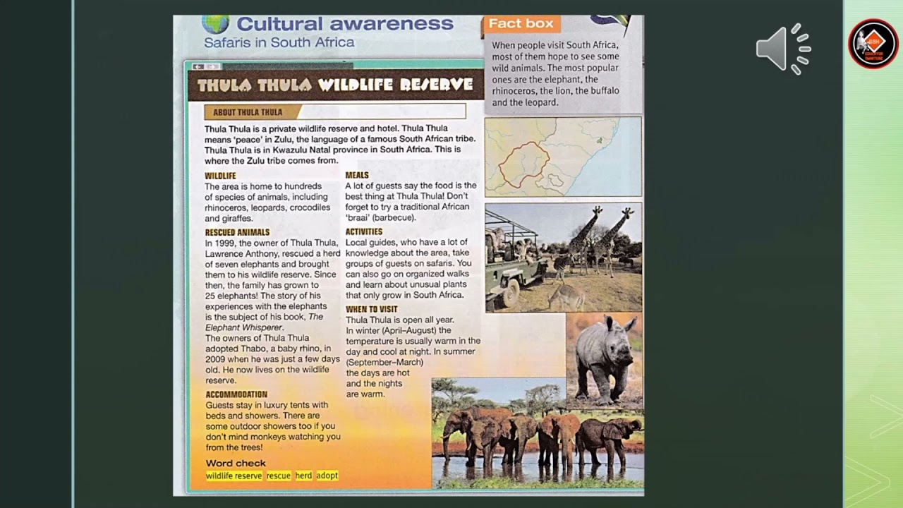 pulse 2 chapter 4 cultural awareness (Safaris in South Africa)