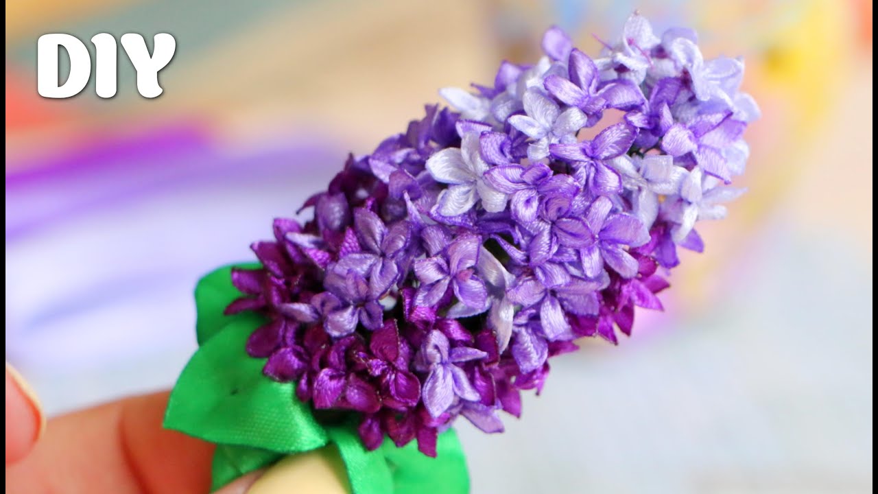 Как сделать Сирень из Лент / Lilac of ribbons Tutorial  ✿ NataliDoma