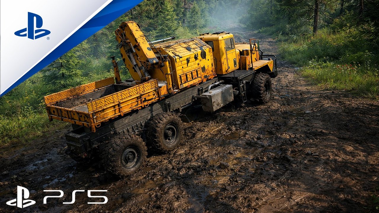 PACIFIC P12 - Heavy Truck with Crane Lost in Mud Forest | Snowrunner PS5 Gameplay Walkthrough 