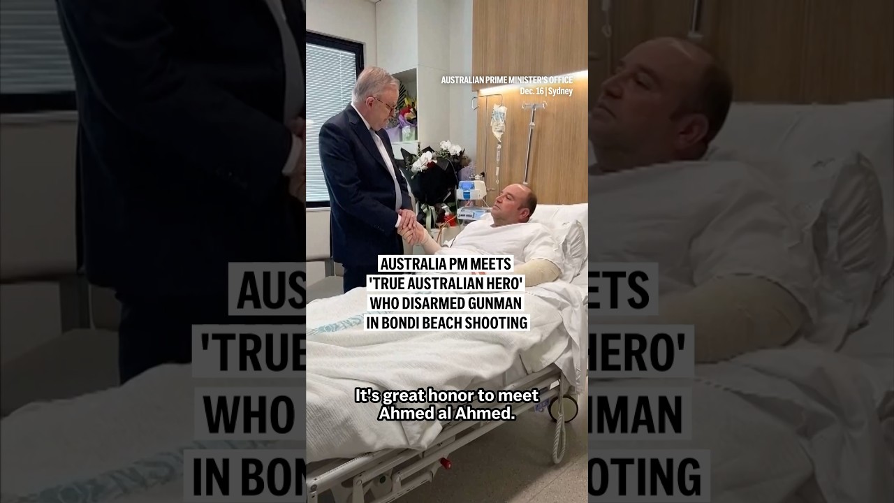 Australia PM meets 'true Australian hero' who disarmed gunman in Bondi Beach shooting