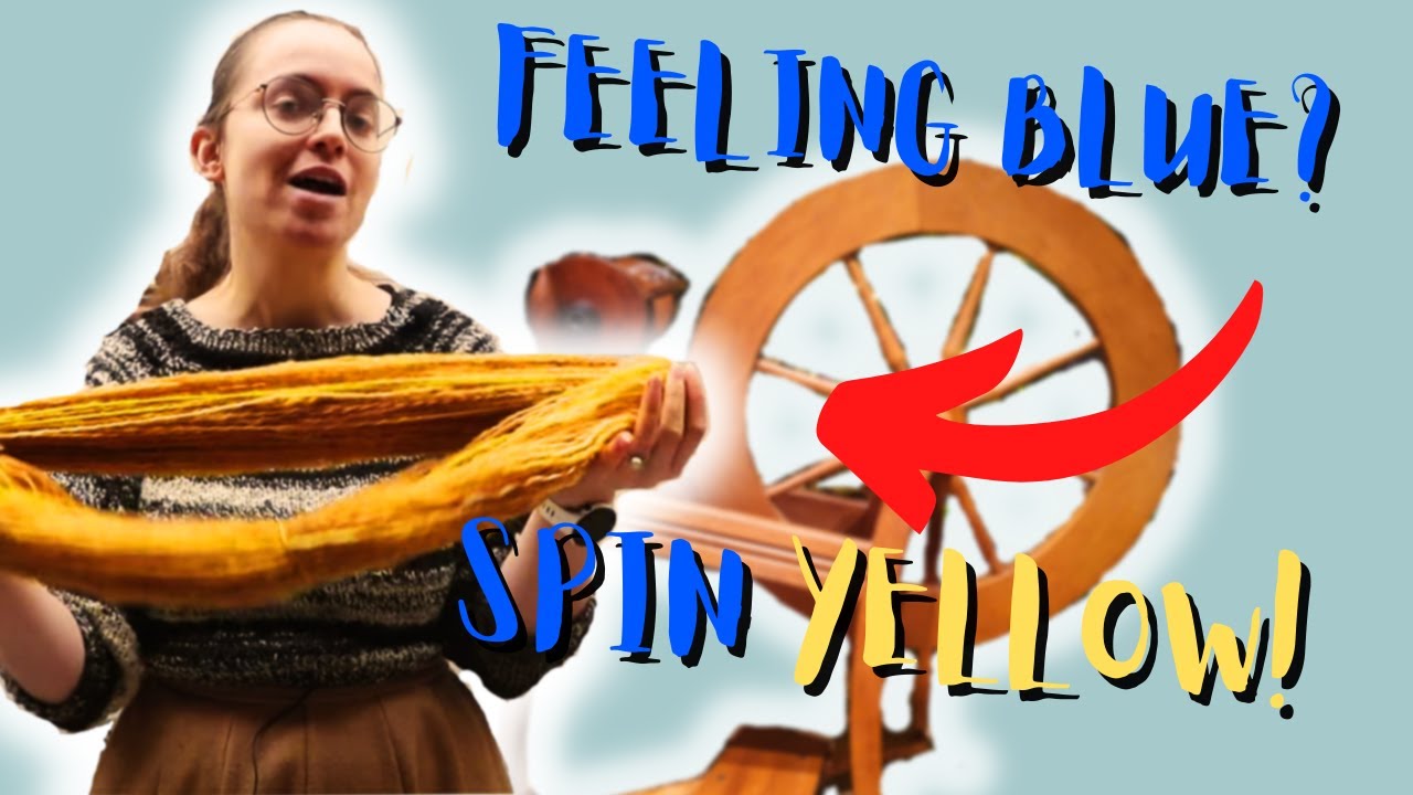 Spinning Happy Yellow Yarn on my new (to me) Vintage Ashford Traditional Spinningwheel