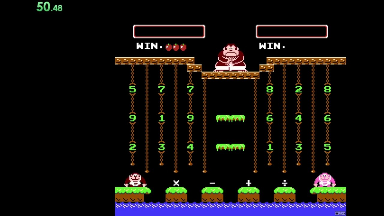 Donkey Kong Jr.  Math Calculate A speedrun: 1:25