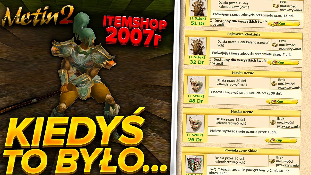 Metin2 w 2007 roku - Itemshop - Czy był P2win? - Kiedyś to było