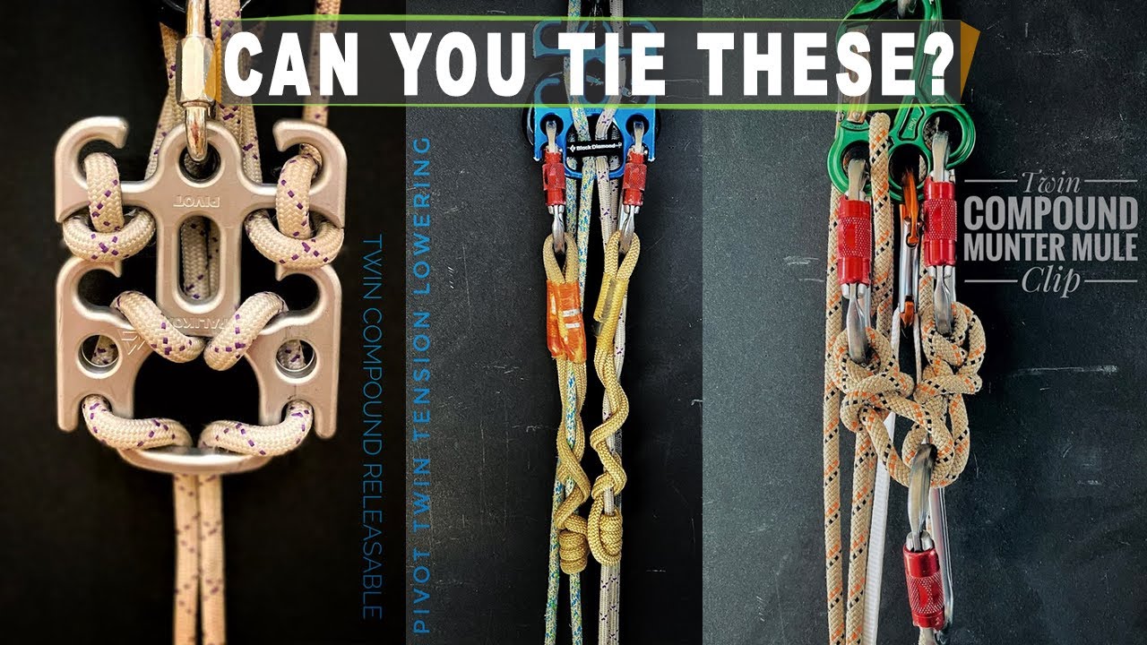Complex rappelling options with double ended rope bags