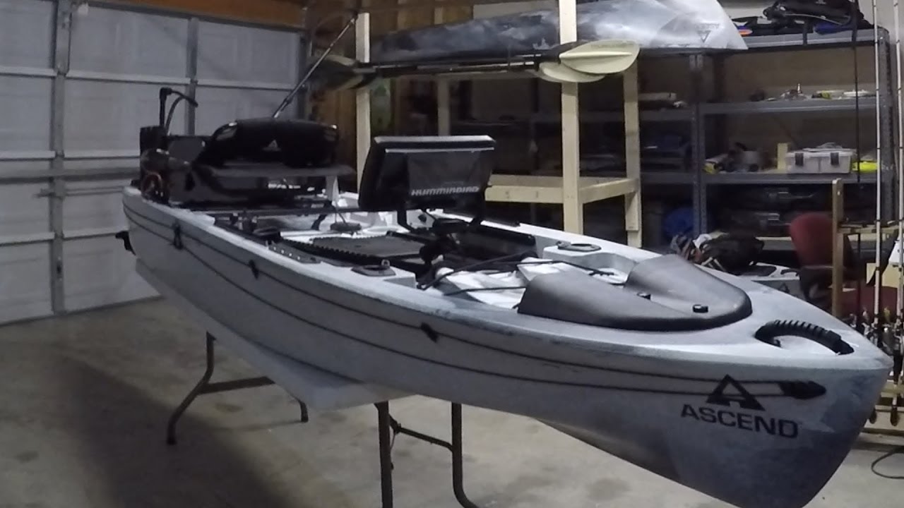 2017 Ascend 128T kayak modifications, Trolling Motor and Helix 9 setup