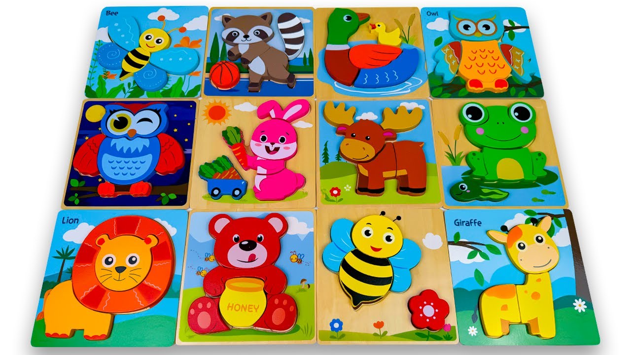 Learn Animal Shapes, Names, and Colors with Puzzles!