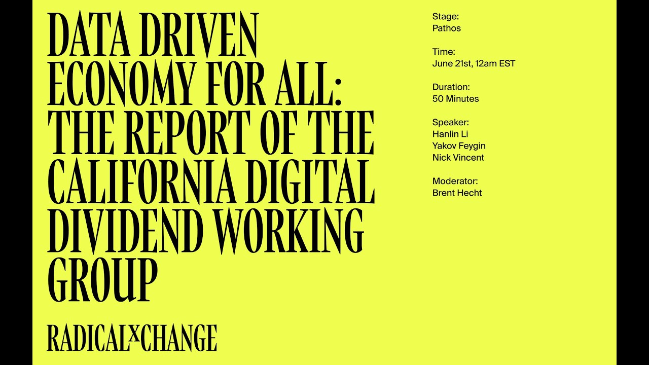 Data Driven Economy for All - Yakov Feygin, Brent Hecht, Hanlin Li, Nick Vincent - RxC 2020