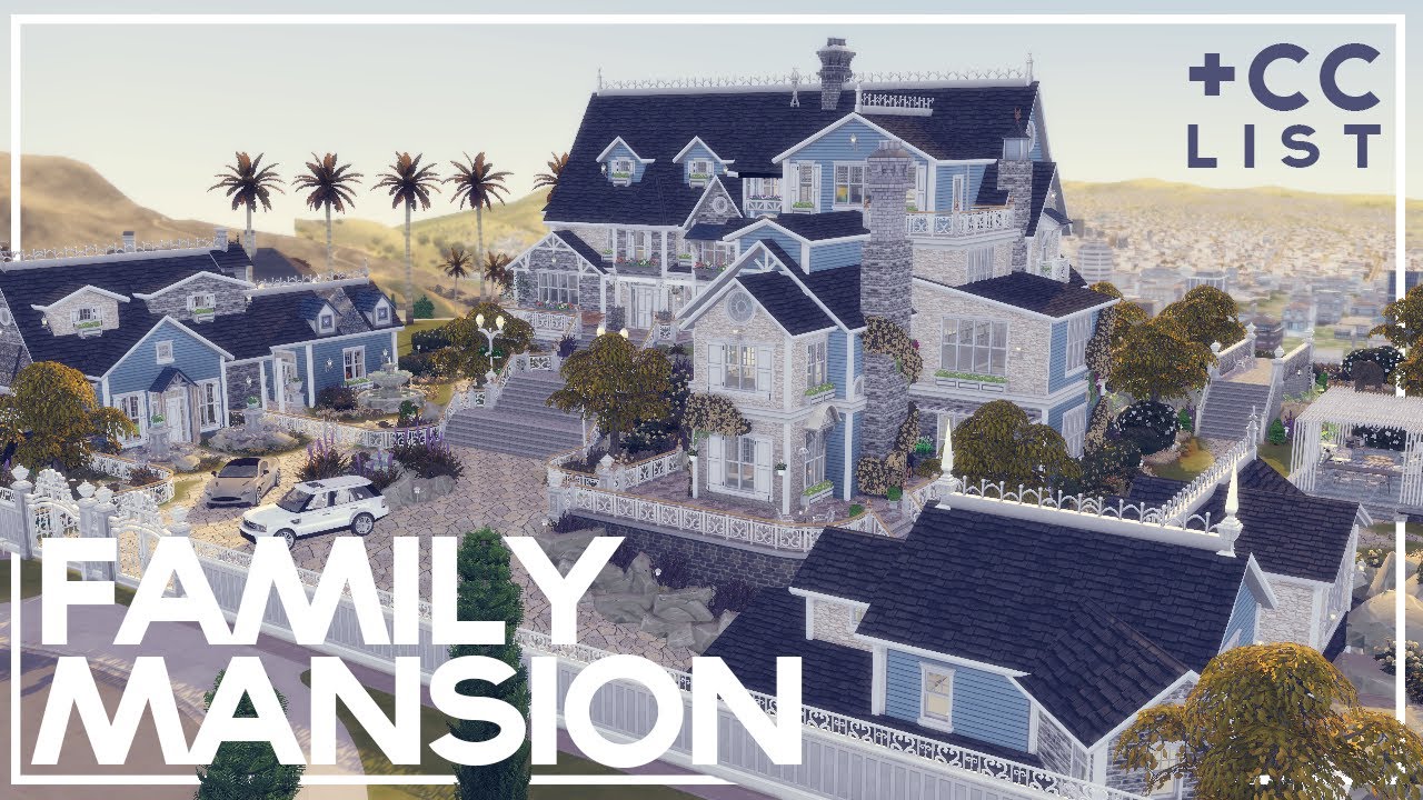 Huge Family Mansion Build I The Sims 4 + CC Links