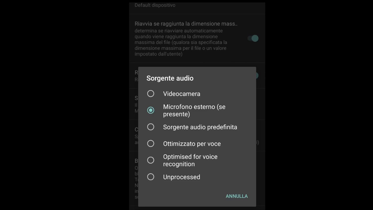 Usare OPEN CAMERA con microfono esterno