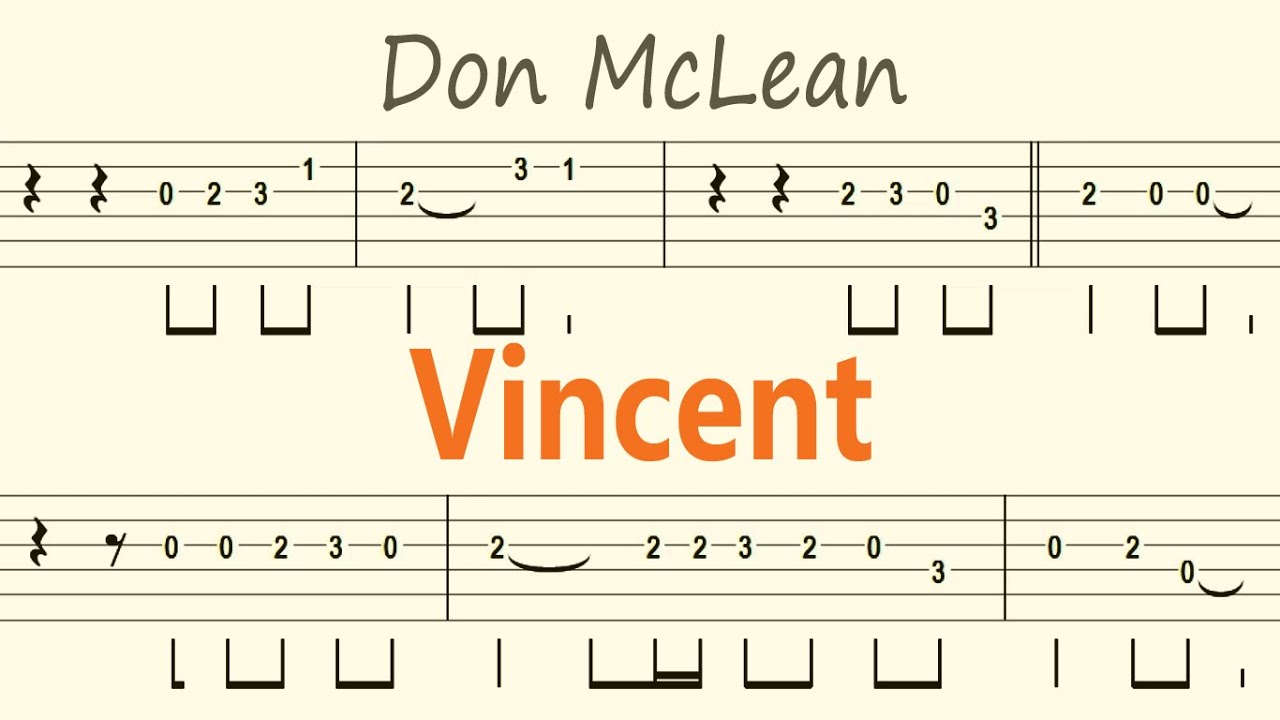 Vincent / Don McLean / Guitar Solo Tab+BackingTrack