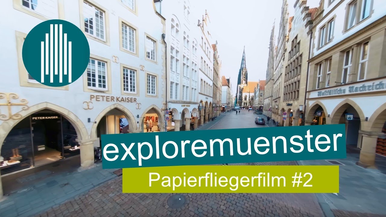 Papierfliegerfilm #2: &Uuml;ber den Prinzipalmarkt M&uuml;nsters in den Friedenssaal mit FPV-Drohne, One-Take