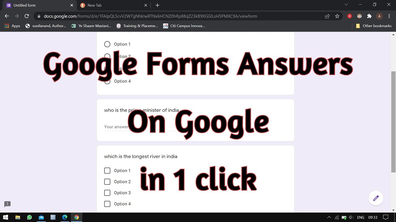 Google Form Answers Search on Google in one click | Google Form answers on Google | Quiz Answers