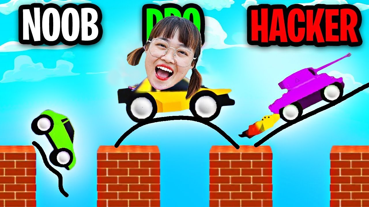 Hà Sam Dùng Cây Bút Thần Kỳ Vẽ Đường Cho Ô TÔ Đi - Draw Bridge